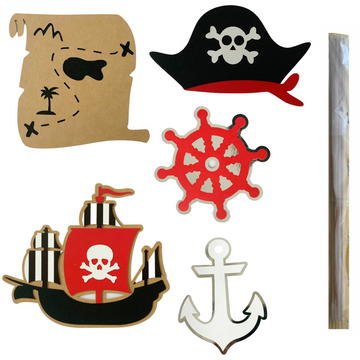 Pinfliers Pirate Theme Birthday Party Paper Small Cutouts for Centerpiece